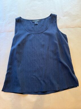Citron Black Sleeveless Silk Tank Top